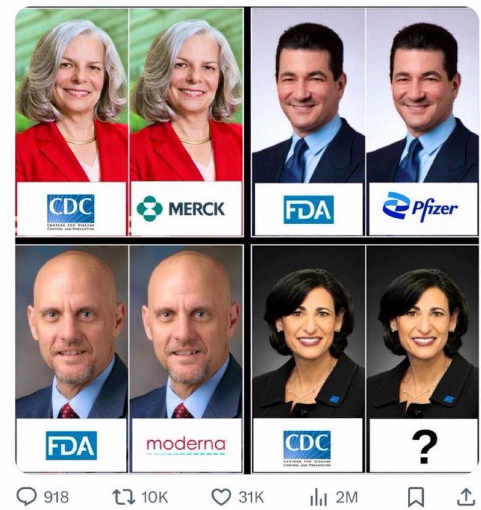 NYCFMLY's tweet image. @TeamTrump @realDonaldTrump @JDVance @RobertKennedyJr @NicoleShanahan This is the other half of the problem. This incestual relationship is simply swampy! #2make it illegal to go from these pharmaceutical companies to  director of agencies!
