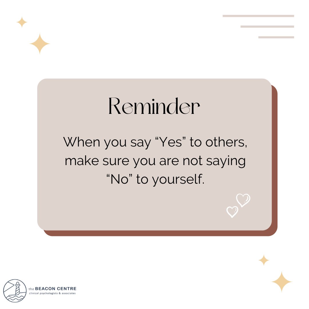 This is your gentle reminder that setting personal boundaries is okay! Sometimes, the best way to care for others is to first care for ourselves. While it can be difficult to say "no" it is often an important and necessary part of self-care.