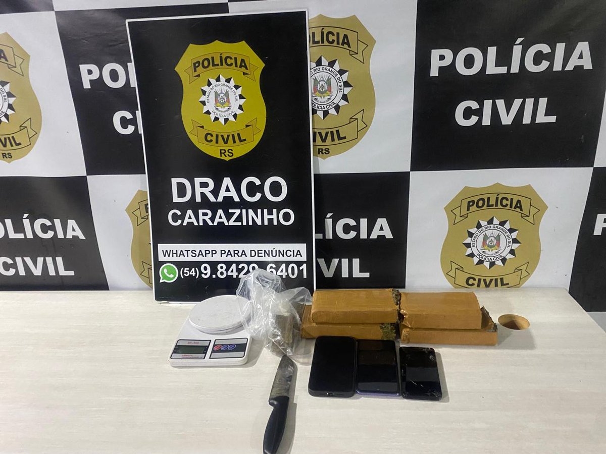 Duas pessoas são presas em flagrante por tráfico de drogas em Carazinho. Além de maconha, foram descobertos diversos itens utilizados na atividade criminosa, reforçando o esquema de fracionamento e distribuição de drogas na região.
#Draco_Carazinho