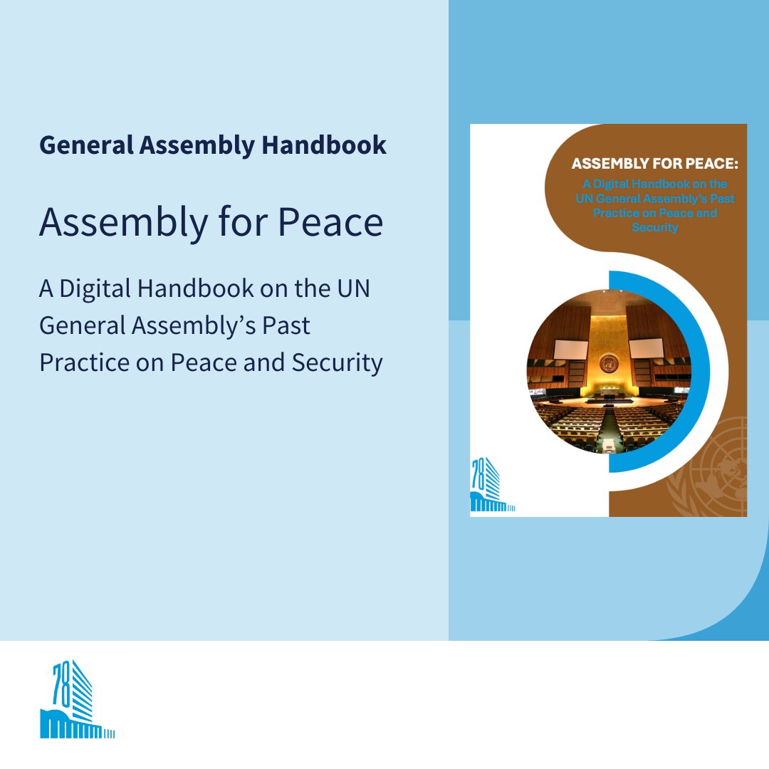 UNUCPR's tweet photo. With greater geopolitical divisions and a frozen #SecurityCouncil, what can the #GeneralAssembly do on peace and security issues?  

A new Handbook produced by UNU-CPR for the #78thsession takes stock of past practices to identify future directions: https://t.co/HS3aPj5ghj https://t.co/nn2sTVt0U2