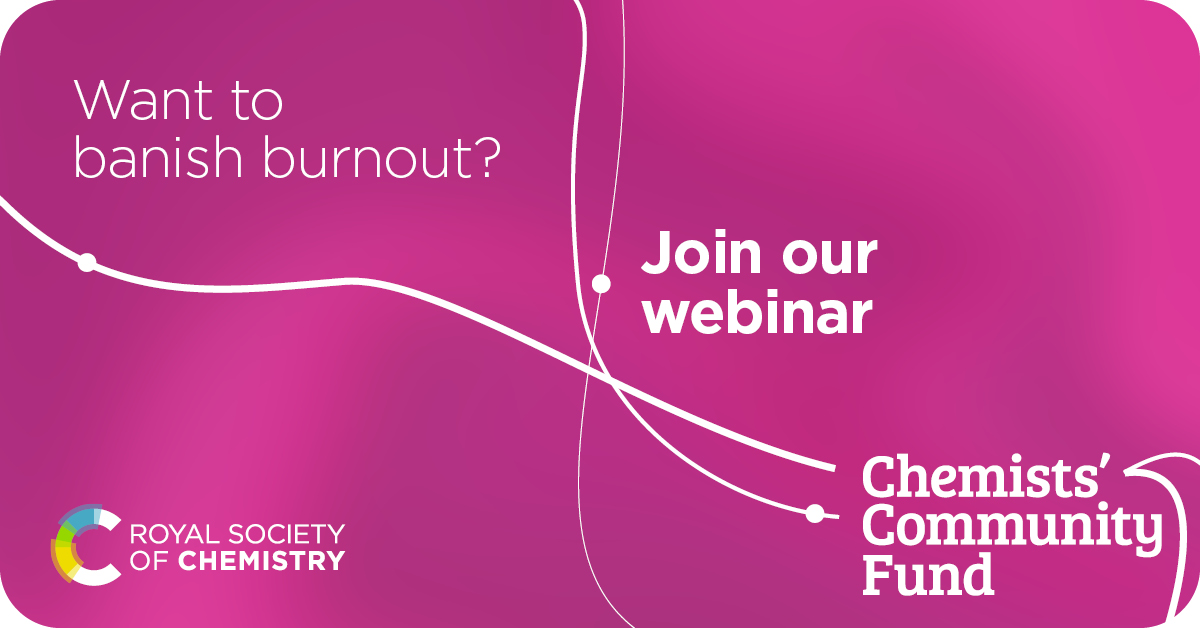 RoySocChem's tweet image. Do you find it difficult to navigate the stress of everyday life?

On 25 September, join the Chemists’ Community Fund and positive psychologist, Lucy Whitehall from Transform and Thrive for a free and informative webinar: rsc.li/4dUdwyo #RSCCommFund