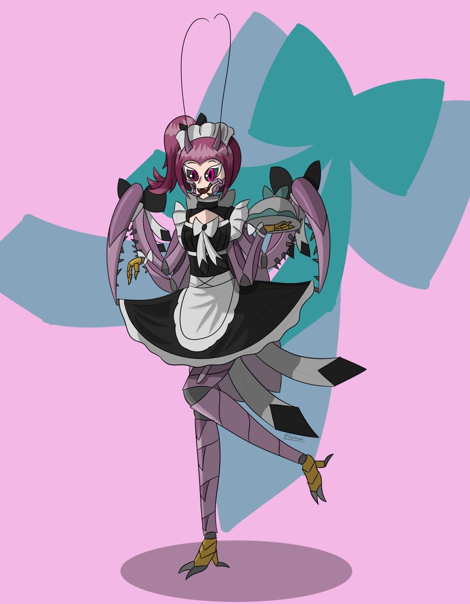 Hockerzock's tweet photo. Elice in maid outfit
#monstergirl #mantisgirl https://t.co/G6x843qxVw