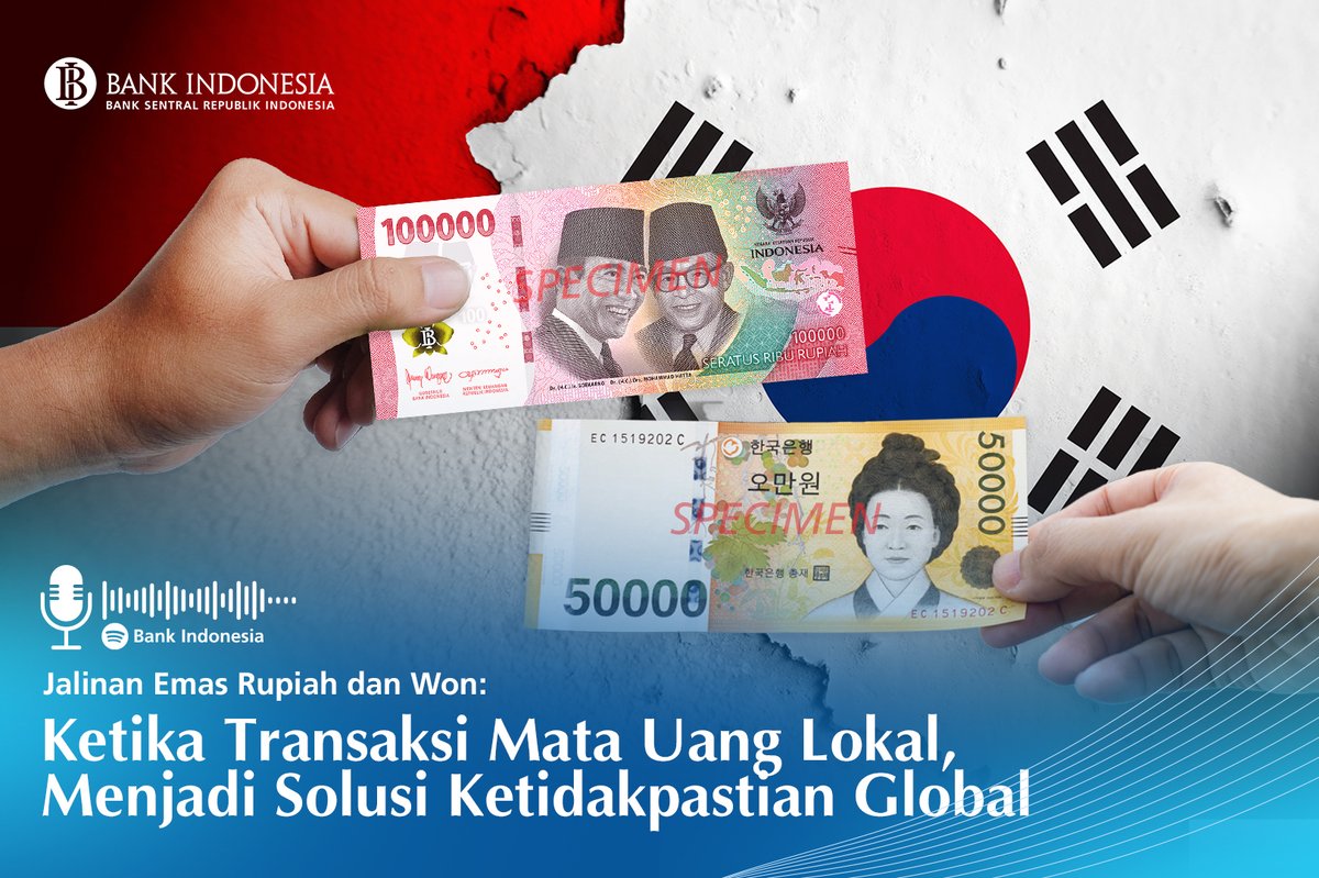 bank_indonesia's tweet photo. #SobatRupiah, hubungan Indonesia dengan Korea Selatan kini makin ‘mesra’! 🇮🇩🇰🇷
Apalagi, sejak mata uang lokal bisa digunakan pada transaksi bilateral dua negara dalam kerja sama Local Currency Transaction (LCT).
Sejauh mana implementasinya? https://t.co/N2Ln3UEB1m https://t.co/eUWShV72QS