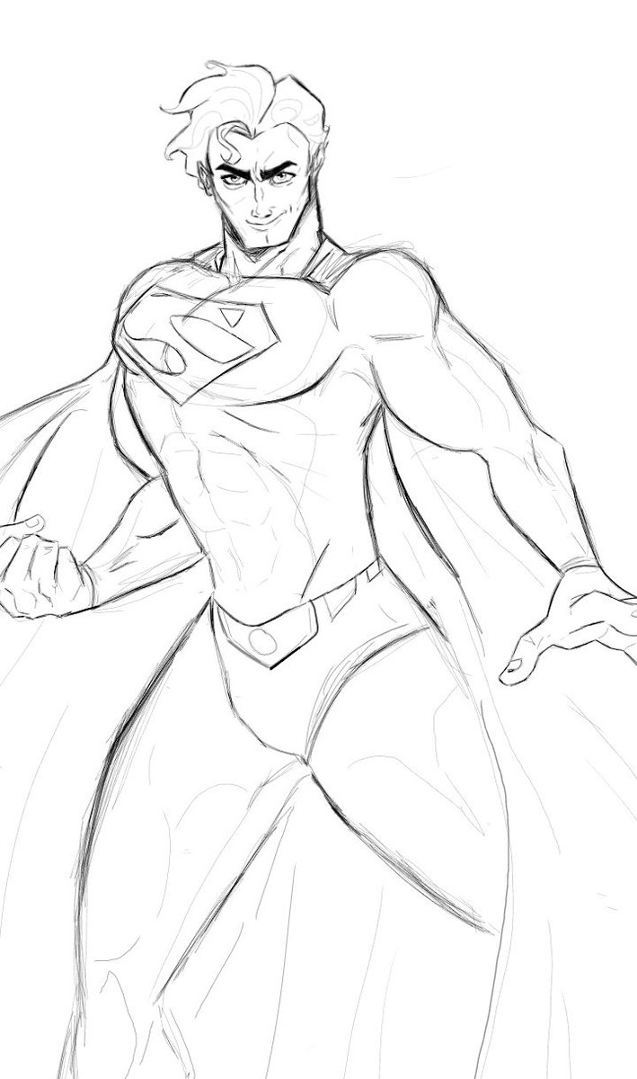 fp_bruce's tweet photo. Lololol bored #sketch #Superman #art https://t.co/rHB11QcaZa