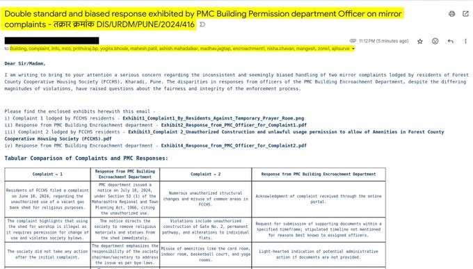 singhNisheet's tweet photo. @AshutoshCK @PMCPune This is nothing... In my society Forest County Kharadi, they asked to remove Prayer photographs and statue on a false complaint whereas not acting on mirror counter compalint citing bigger voilations despite of sending detailed comparison - https://t.co/0OVpygAwag https://t.co/ykUbSi4xz9