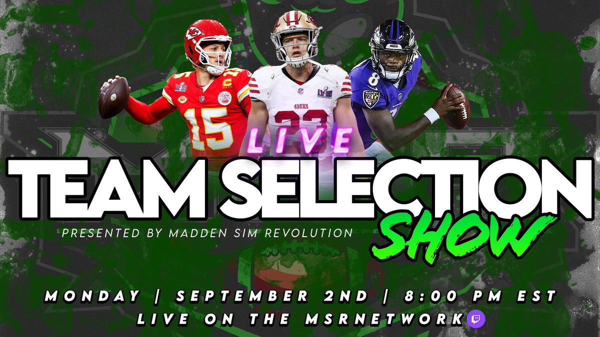 #Madden25 will be the dawn of unprecedented territory for the <a href="/MSRLeague/">The Revolution is NOW!</a> ... But first, we must all choose a home

Join the MSR Network as we kick off a new cycle with a special Labor Day Broadcast!

Twitch.tv/MSRNetwork: Monday, 8pm

#Madden | #XboxSeries | #NFL2024