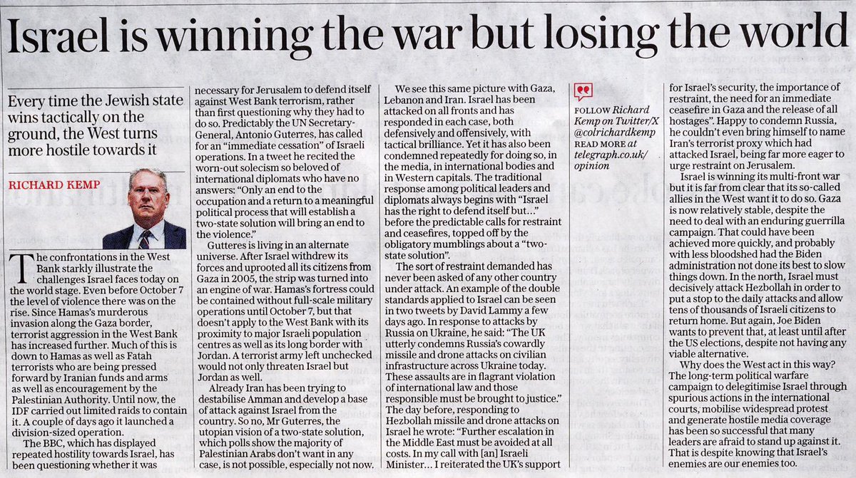 COLRICHARDKEMP's tweet image. The political warfare campaign to delegitimise Israel through spurious actions in the international courts, mobilise widespread protest &amp;amp; generate hostile media coverage has been so successful that many leaders are afraid to stand up against it. That is despite knowing that…