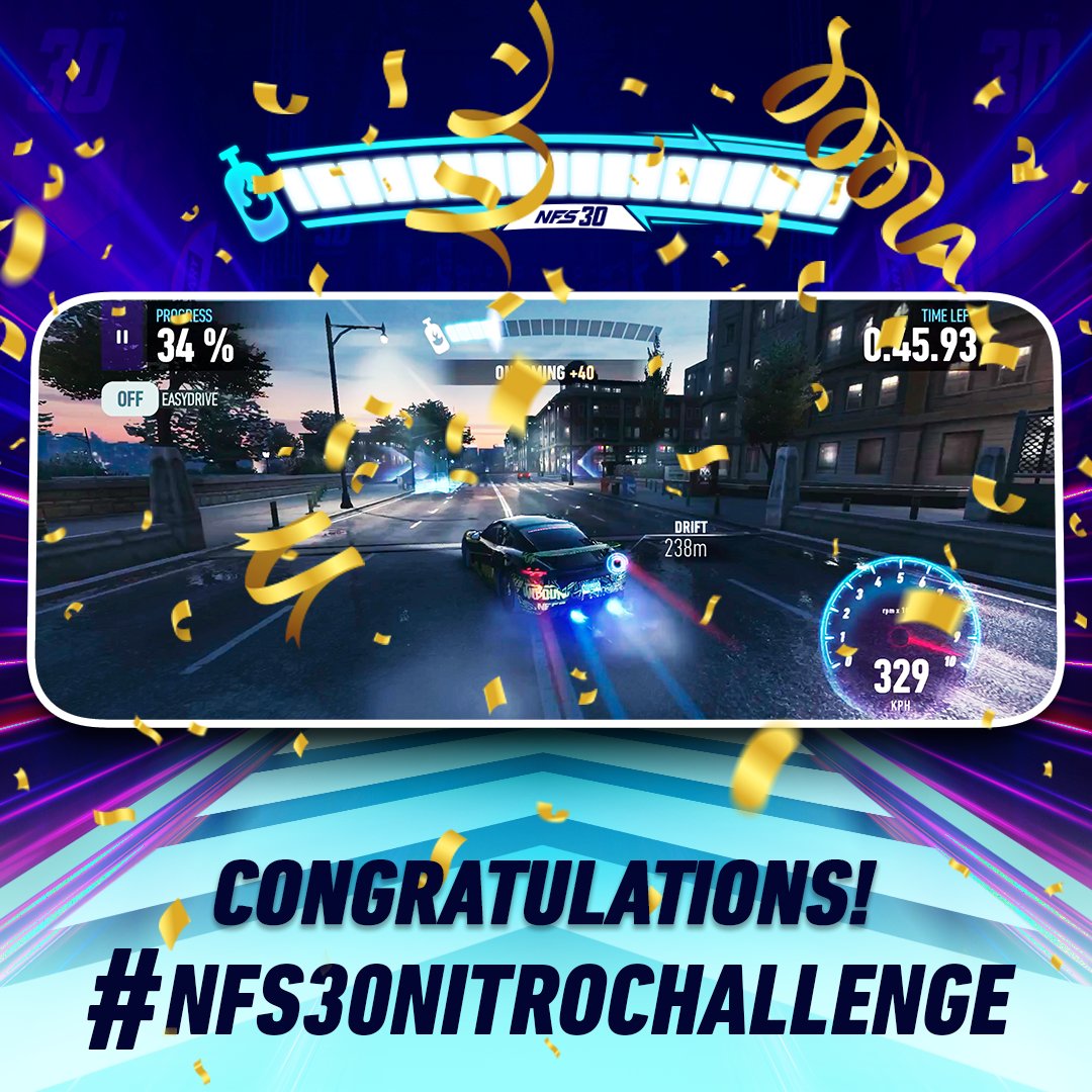 NFSNL's tweet photo. Racers, we loved your entries! Congratulations to the winners, you will receive a DM regarding your prize. Your smooth racing skills were truly impressive! Thank you for participating.
#NFSNL #NFS30NitroChallenge #NFS30 https://t.co/ECbW6HgRIn