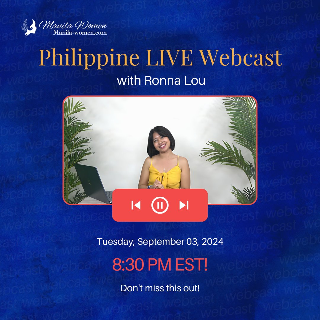 WomenManila's tweet image. Don&apos;t miss Ronna Lou&apos;s LIVE show! 😍

Join our expert on Tuesday night as she shares the latest insights about dating Filipinas, tour updates, and more. 🥰

Get started here: bit.ly/Manilawomen-ro…

#livewebcast #matchmaking #truelove