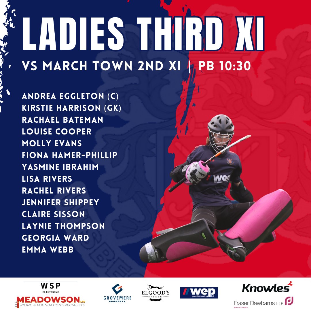 wisbechtownhc's tweet photo. 🏑 Saturday Squads 🏑

#WTHC Ladies 1st XI take on @Dereham_Hockey in a pre-season game at Harecroft Road this weekend, while the 3rd XI face local rivals @MTHC_ 

🍺 Bar open from 11:30AM

👀 FREE entry to spectators https://t.co/PQK7F6rN72