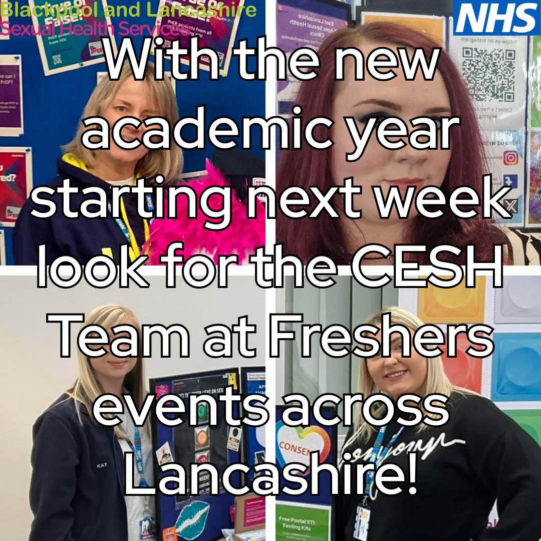 Lancashire Sexual Health Service (@bthlancsu25sh) on Twitter photo The CESH Team will be attending events for the start of the new academic year across Lancashire from next week! If you'd like us to attend your event contact us on bfwh.ceshteam@nhs.net @shsblackpool <a href="/BlackpoolHosp/">NHS Blackpool Teaching Hospitals ๐๐</a> #sexualhealth #contraception #condoms #gettested #freshers The CESH Team will be attending events for the start of the new academic year across Lancashire from next week! If you'd like us to attend your event contact us on bfwh.ceshteam@nhs.net @shsblackpool <a href="/BlackpoolHosp/">NHS Blackpool Teaching Hospitals ๐๐</a> #sexualhealth #contraception #condoms #gettested #freshers