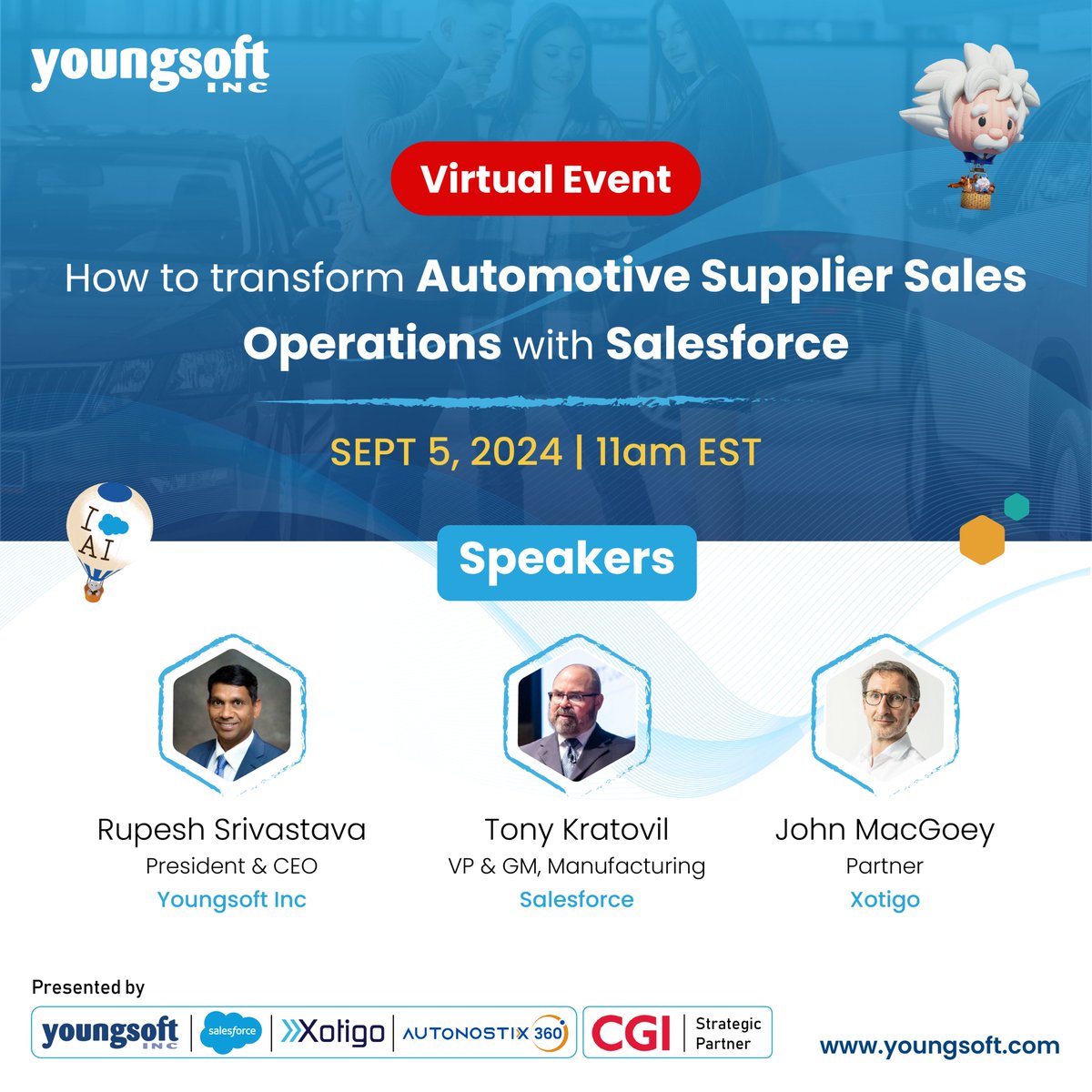 youngsoft's tweet image. Discover how to transform Automotive Supplier Sales Operations with Salesforce on September 5th at 11 AM EST. An industry expert will guide automotive suppliers on the path to success. 

#Salesforce #AutomotiveIndustry #SalesOperations #Webinar #IndustryExpert #Youngsoft