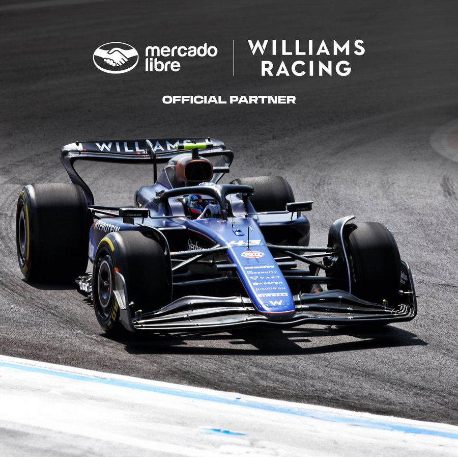 TelemetricoF1's tweet photo. Franco sigue sumando! @Mercadolibre &amp; @WilliamsRacing también inician alianza comercial para esta aventura extraordinaria! 

@FranColapinto 
#telemetricof1 https://t.co/0xncXlNUC5