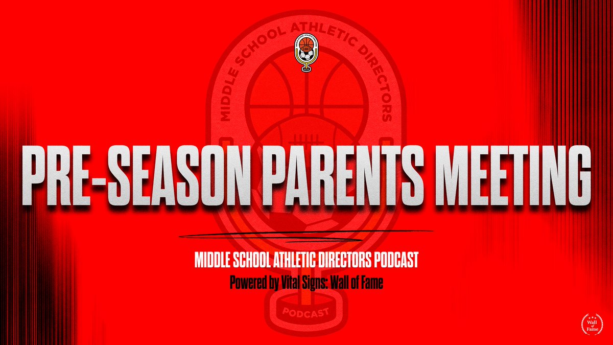 Thomas (Freddy) Fredrickson, CMAA, RMSAA, AIC (@adfreddy) on Twitter photo 🚨🚨 MSAD Podcast New Episode 🚨🚨
📋Episode #31: Pre-Season Parents Meeting
🎧📱Listen and Watch at
MiddleSchoolADPodcast.com
💪 Powered by <a href="/WallOfFameVS/">Wall of Fame®</a>
💻 Graphics by <a href="/BoxOutSports/">Box Out</a>
🎵 Music by <a href="/NeptuneGameTime/">Neptune GameTime</a>
<a href="/NIAAA9100/">NIAAA</a> 🚨🚨 MSAD Podcast New Episode 🚨🚨
📋Episode #31: Pre-Season Parents Meeting
🎧📱Listen and Watch at
MiddleSchoolADPodcast.com
💪 Powered by <a href="/WallOfFameVS/">Wall of Fame®</a>
💻 Graphics by <a href="/BoxOutSports/">Box Out</a>
🎵 Music by <a href="/NeptuneGameTime/">Neptune GameTime</a>
<a href="/NIAAA9100/">NIAAA</a>