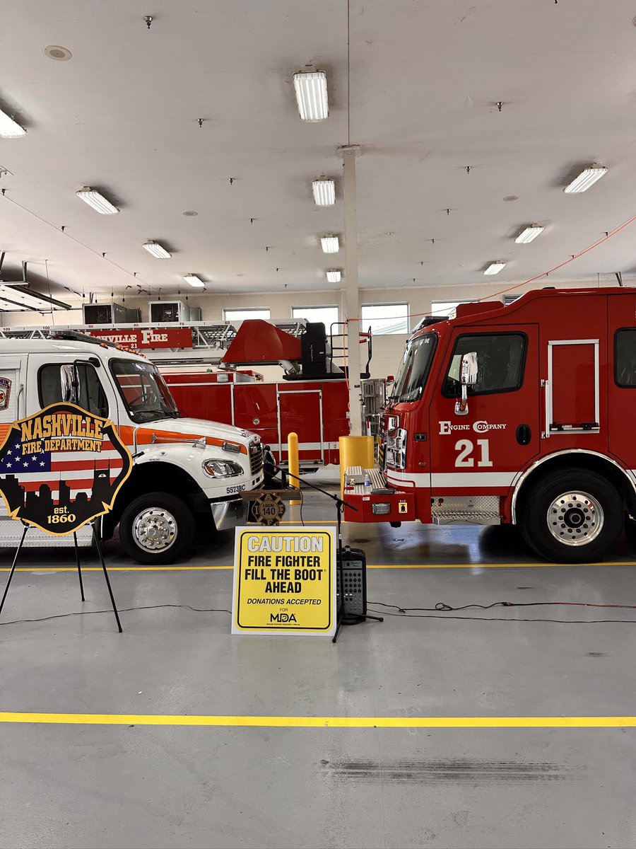 NashvilleFD's tweet image. We are about to kick off Fill The Boot with MDA!  #FilltheBoot