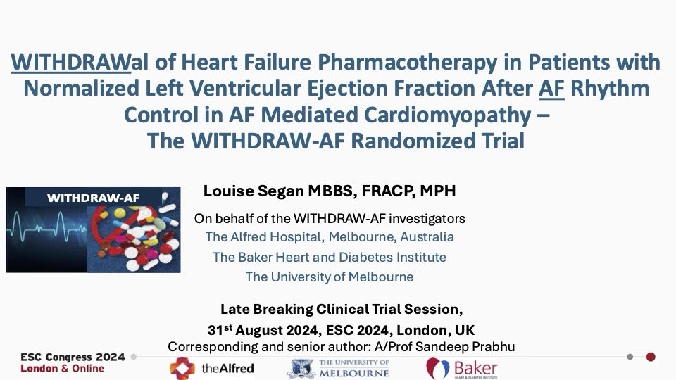 peterkistler MBBS PhD FHRS (@peterkistler3) on Twitter photo Do patients with AF mediated CM need to continue heart failure meds after AF ablation? Find out tomorrow #ESCCongress <a href="/drlouisesegan/">louise</a> <a href="/drsunnyprabhu/">Sandeep Prabhu</a> <a href="/AlfHeartCentre/">Heart Centre at the Alfred</a> Do patients with AF mediated CM need to continue heart failure meds after AF ablation? Find out tomorrow #ESCCongress <a href="/drlouisesegan/">louise</a> <a href="/drsunnyprabhu/">Sandeep Prabhu</a> <a href="/AlfHeartCentre/">Heart Centre at the Alfred</a>