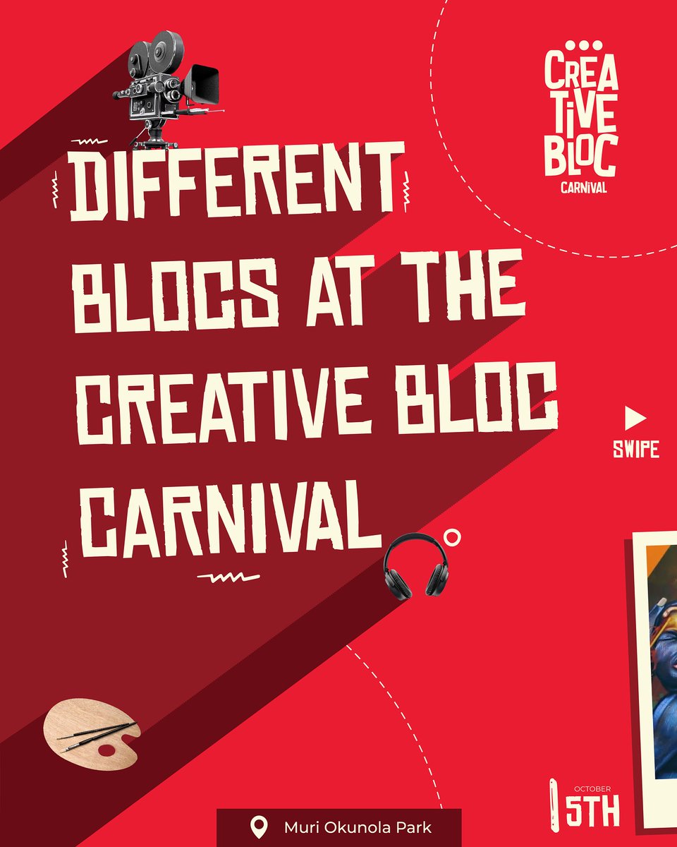 CreativesBloc's tweet photo. What new Bloc are you looking forward to?
.
.
.
Proudly sponsored by
@leadwayassurance @captainmorganng @donroyaleng @harmonystoresng @mygoalr @indomiecafe
#creatives #creativebloc #creativebloccarnival https://t.co/1i473U0hUw
