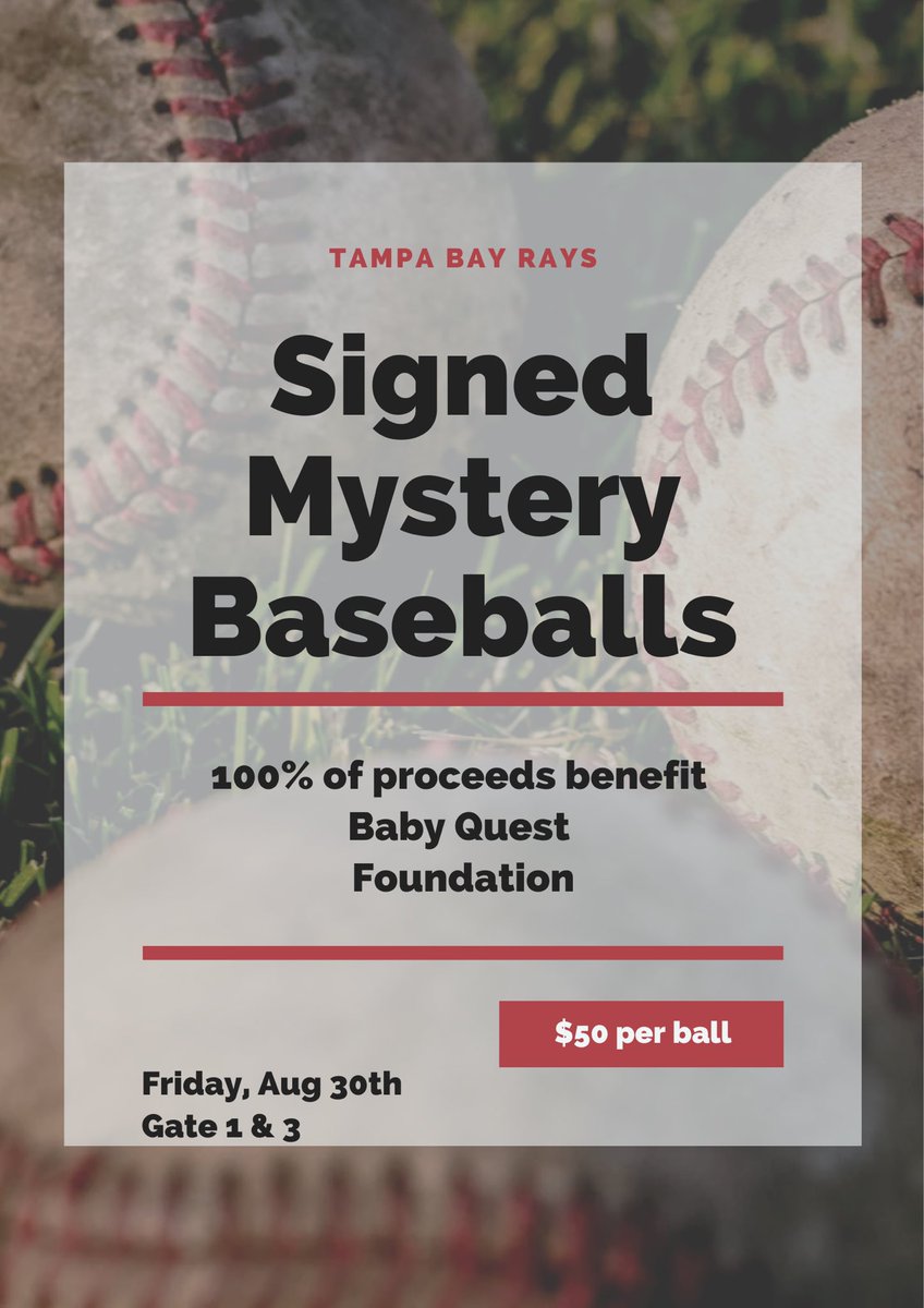Rays Fans!!! Mystery Ball event for charity today gates 1 &amp; 3!!! Hope to see you there!! ⚾️