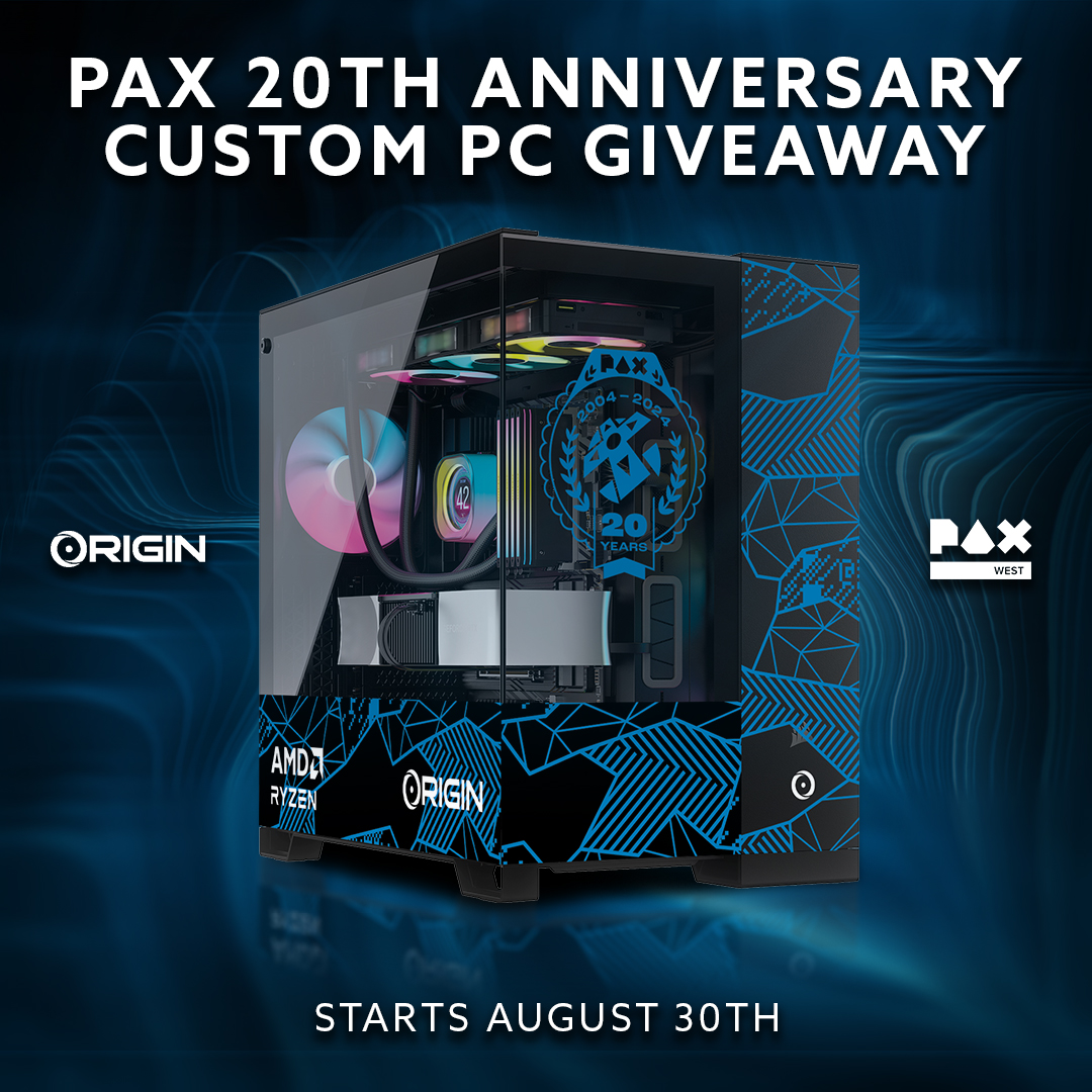 ORIGINPC's tweet image. Who&apos;s going to be at PAX West this weekend?! 👋 

If you aren&apos;t at PAX, don&apos;t worry we have an exclusive giveaway starting today! Enter for a chance to win an exclusive ORIGIN PC in collaboration with @AMD &amp;amp; @PAX

🔗 : bit.ly/3T7uzFk

@AMDGaming #originpc #originpcfamily…