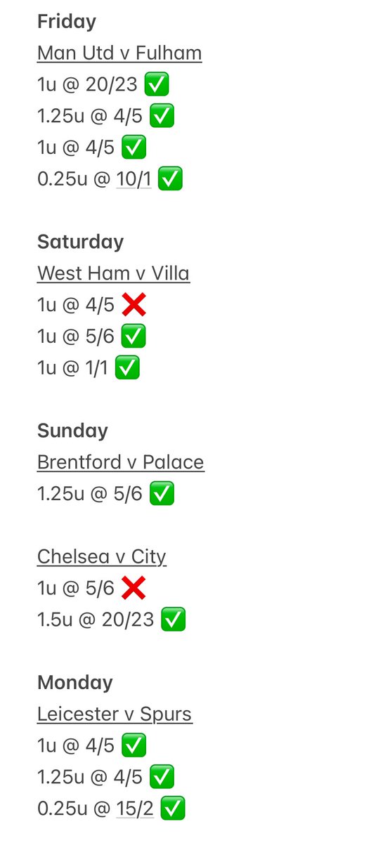 DeanWoodward's tweet image. It’s been an incredible first two weeks of bets across the Premier League. 

22 ✅ and 5 ❌ including a 10/1 and 15/2 winner 😍

To celebrate both my fortune and my members, Il pick two people to join the channel FREE tomorrow morning ready for weekend bets 👍❤️