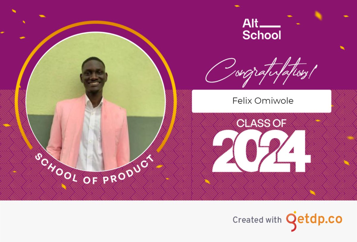 Felix_omodudu's tweet photo. Exactly one year ago, I embarked on my tech journey with @AltSchoolAfrica, saying I'd be back to quote this in 365 days. Today, I'm proud to say I made it! 🎉
This journey has been filled with learning,  growth, and perseverance.
#AltGrads24 #TrainedByAltSchool #AltSchoolGrad24 https://t.co/ClVHZYpUxG