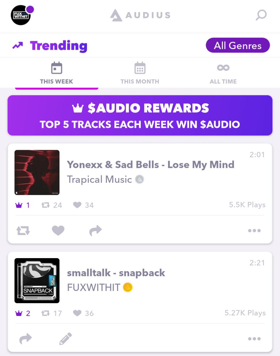 FUXWITHIT (@fuxwithit) on Twitter photo .<a href="/smalltalkbeats/">smalltalk</a>' 'Snapback' is trending #2 on <a href="/audius/">Audius 🎧</a>!
Listen: audius.co/fuxwithitblog/… .<a href="/smalltalkbeats/">smalltalk</a>' 'Snapback' is trending #2 on <a href="/audius/">Audius 🎧</a>!
Listen: audius.co/fuxwithitblog/…