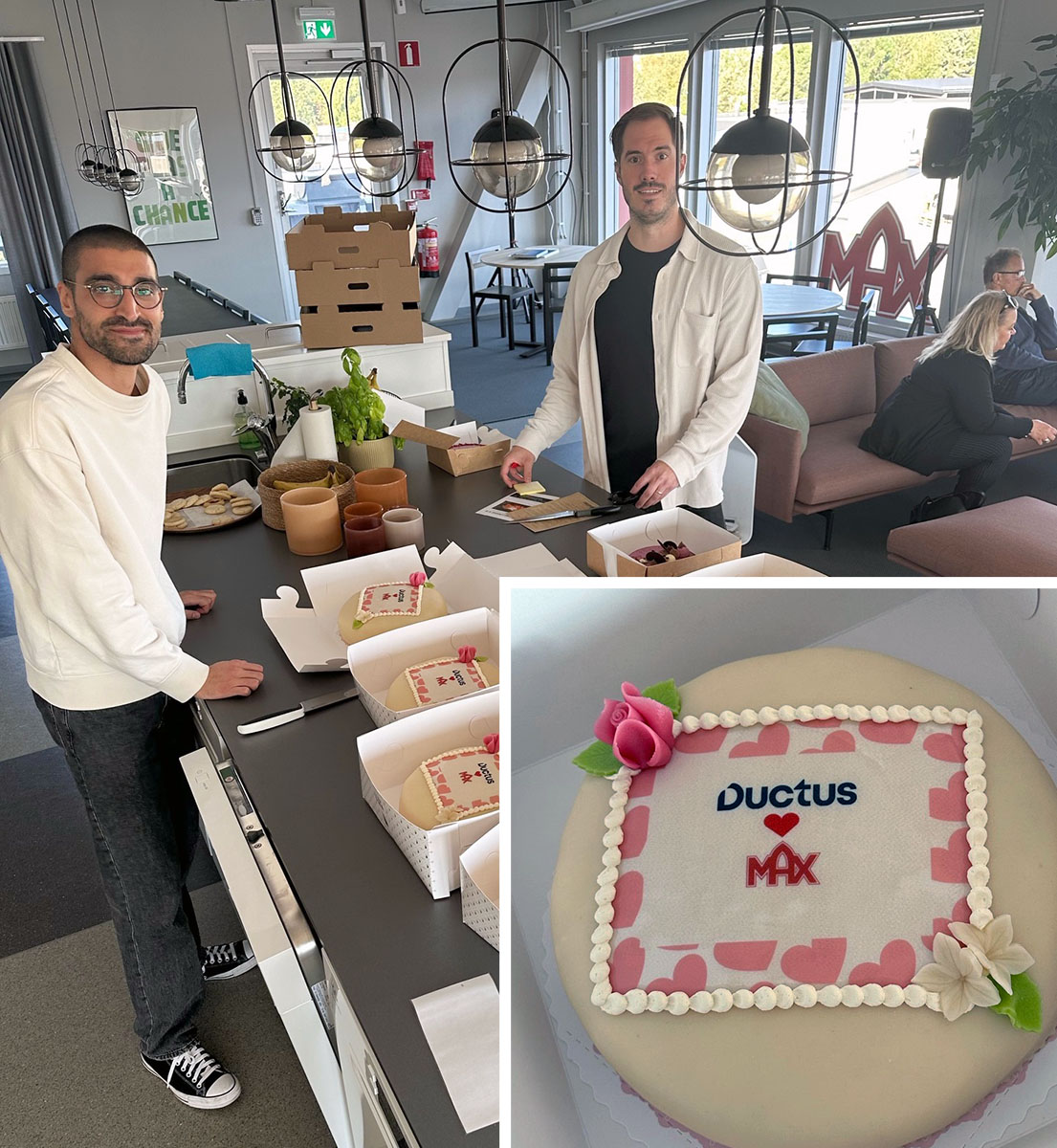 dataductus's tweet photo. I veckan var vi på kundbesök hos @maxburgers_se  i #Luleå och firade med tårta då en av våra konsulter är inne på sitt 10:e år hos dem. Han har genom åren bidragit med sin ödmjuka approach och höga kompetensnivå och vi ser fram emot många fler år! 🥳🙌❤️ https://t.co/o5BZwAb2k2
