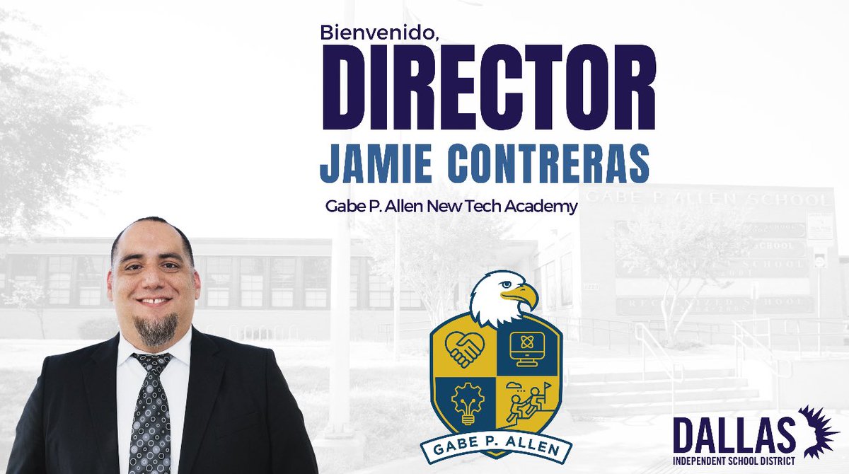 PathtoPinkston's tweet photo. We are so excited @GabeAllenEagles to announce our new principal Jamie Contreras! With a passion for excellence and a commitment to our students, we're ready to have an extraordinary school year!  @DallasISDSupt @THuittDISD @JoeCarreon @MRamirezDISD  @JContrerasPR @SHussainDISD https://t.co/YjJrtdolhC