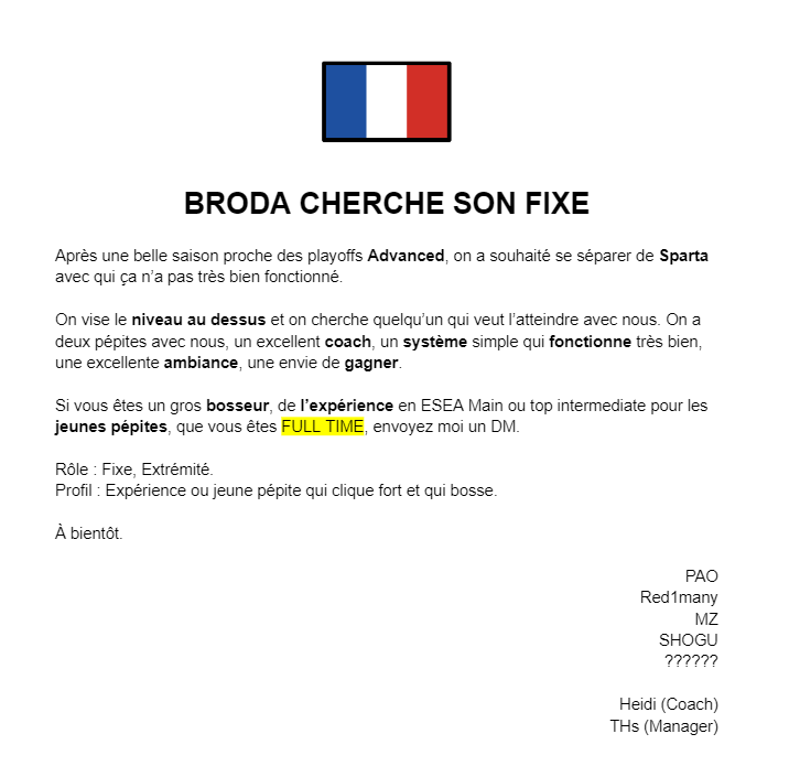 L'aventure continue, le niveau grandit, le noyau se solidifie.  

Votre RT est très apprécié 🇫🇷