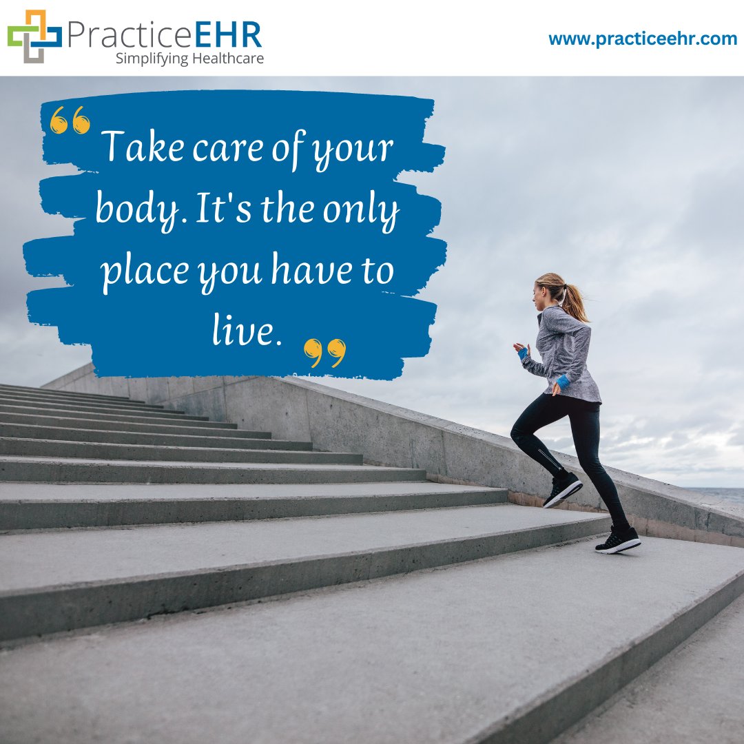 PracticeEHR's tweet image. Be kind to your body, it's your most powerful asset. Prioritize your health with a balanced diet, regular exercise, and proper rest. Your body is your true home, deserving daily love and care.

#PracticeEHR #PEHR #Quote #Body #Selfcare #Medicalbilling #EHR #Practicemanagement