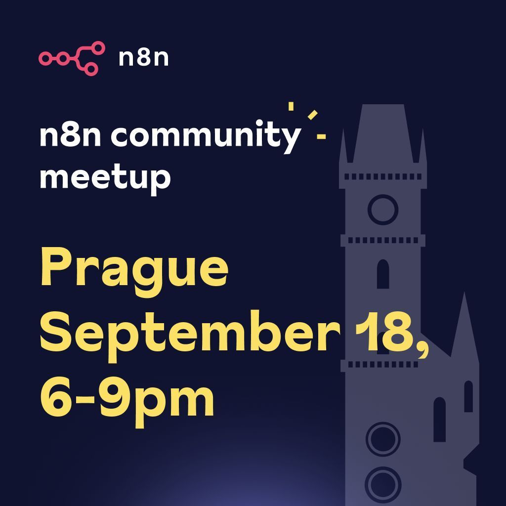 n8n_io's tweet photo. Ahoj, Česko! 🇨🇿

Exciting news! Join us for the first official n8n meetup in Prague on September 18! Hear from our AI Engineer Oleg Ivaniv, Community Manager Bart Veldhuizen, and n8n Ambassador Liam McGarrigle. Get ready for talks on RAG, AI Agents, and automated workflow testing. 

Don’t miss out—register now to stay updated! https://t.co/g665ISYh5H 

#n8n #Meetup #AI #Prague