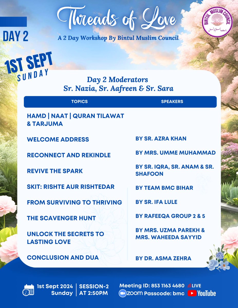 BintulMuslim's tweet photo. Register Now and get ready to experience a beautiful Workshop by Bintul Muslim Council
https://t.co/yL6vVXrP8O
#bintulmuslimcouncil #bmc3yrs #muslimah #allah #islam4all #Islamic #AllahHuAkbar https://t.co/NS5jGZSvLj