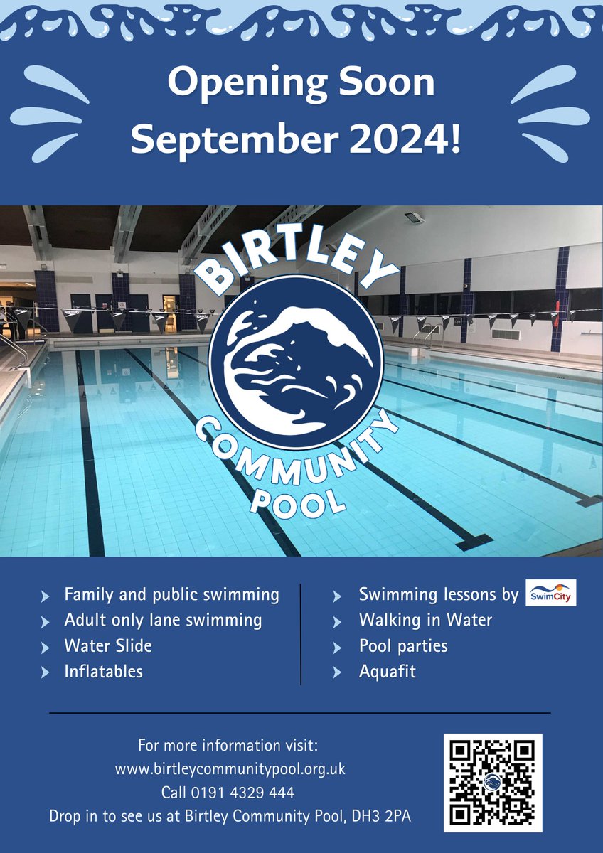 BirtleyPool's tweet photo. 📢We're opening soon📢
Watch this space for updates...
#Birtley #Community #Pool https://t.co/iIfTV9AL3g