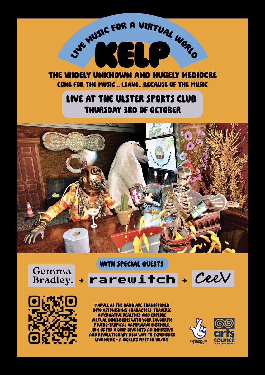 What’s happenin #Belfast and beyond. Putting on a unique event, on Thursday 3rd of October in the Ulster Sports Club. Joining me is <a href="/pmag21/">RW</a> <a href="/Gemma_Bradley_/">Gemma Bradley</a> and <a href="/ceevmusic/">CeeV</a> 

All made possible by the <a href="/ArtsCouncilNI/">Arts Council of Northern Ireland</a> 🙏 

shorturl.at/7pxPo

#VirtualReality #augmentedreality