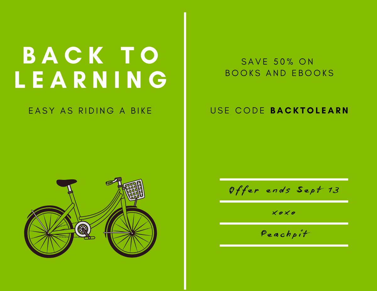 Rediscover the joy of professional growth—it’s as easy as riding a bike. 

Save 50% on essential books and eBooks, so you can get back to what you do best: learning. 

Use code BACKTOLEARN at checkout, now through September 13: peachpit.com/promotions/bac…