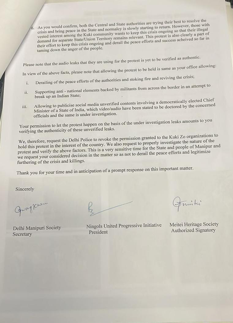 Today 3 leading #Meitei CSOs in Delhi <a href="/meiteiheritage/">Meitei Heritage Society</a> DeMAS and NUPI submitted a joint representation to <a href="/DelhiPolice/">Delhi Police</a> against the separatists #Kuki  protest.

We also expalined the facts to the   officials. We are confident <a href="/DelhiPolice/">Delhi Police</a> <a href="/AmitShah/">Amit Shah</a> <a href="/AmitShahOffice/">Office of Amit Shah</a> won't allow the