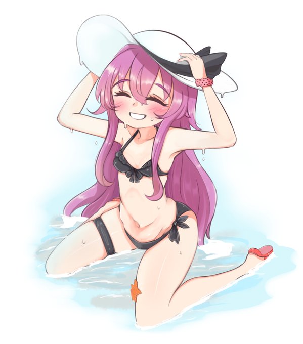 ゆのみちゃんの水着姿で残暑見舞いお申し上げ致します 