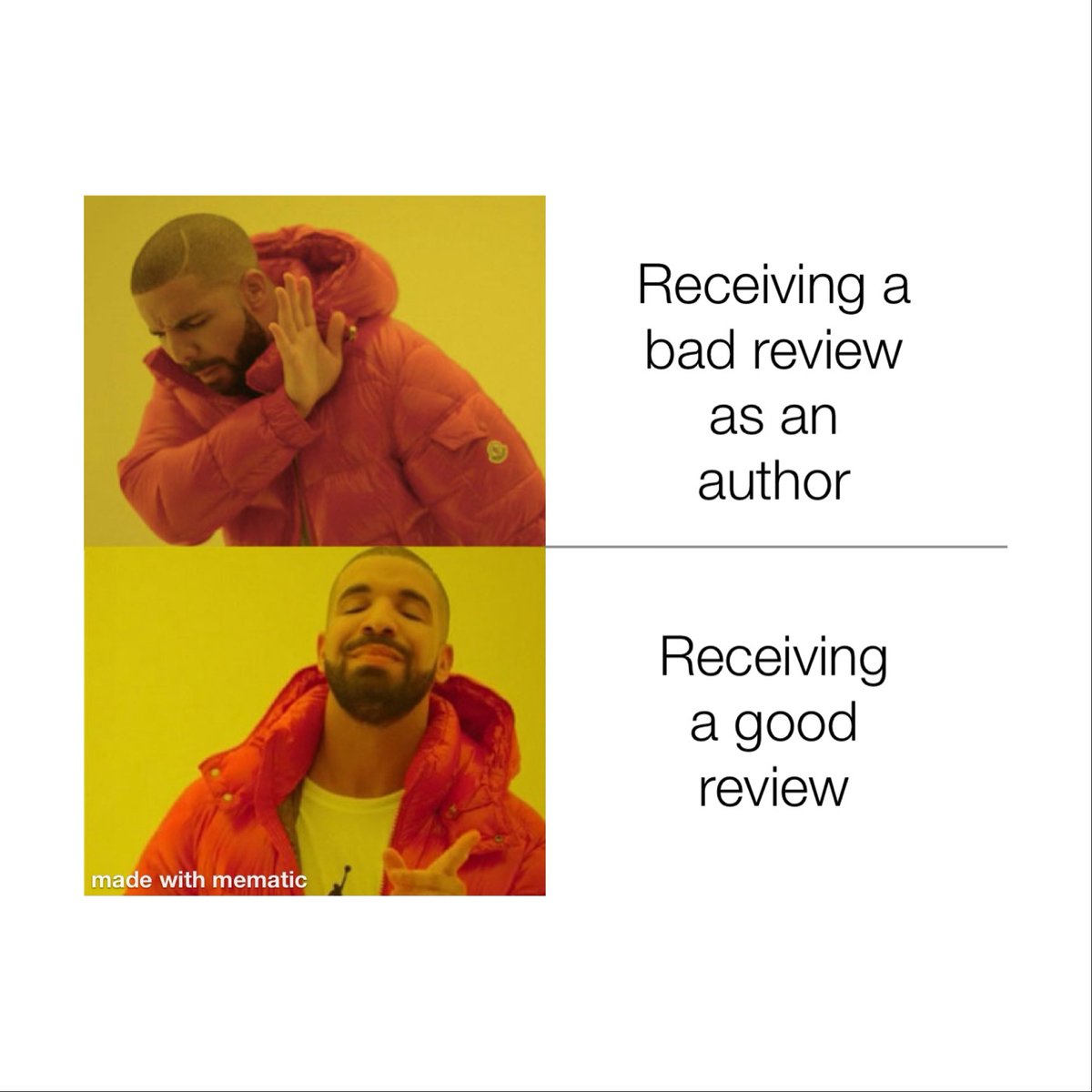48hrbooks's tweet image. Not letting bad reviews get to you can feel like a sport sometimes, but at the end of the day, it's the good ones that stick with you. Keep going! 

#meme #drakememe #reviews #authorsofx #bookreviews #writingcommunity
