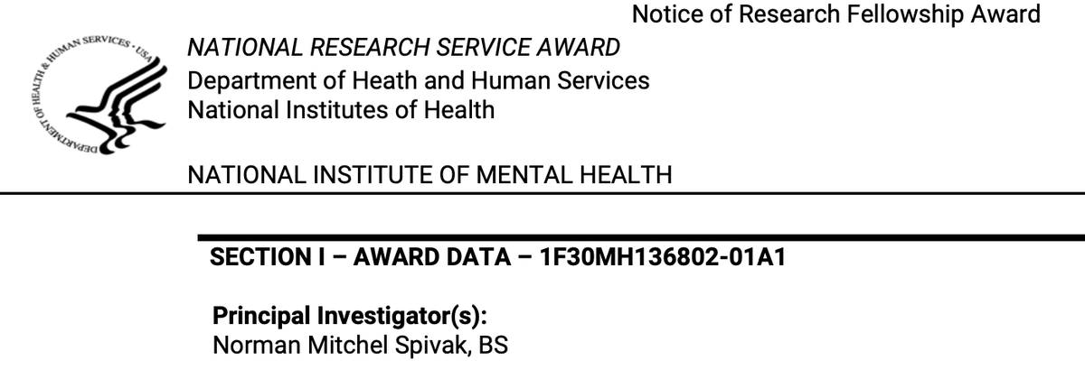 Norman Spivak (@normanspivak) on Twitter photo I'm beyond excited to share that I've received #NoticeOfAward on my #F30 on improving the targeting of transcranial #FocusedUltrasound for anxiety disorders. Grateful to <a href="/NIMHgov/">National Institute of Mental Health (NIMH)</a> for the support!
<a href="/uclacaltechmstp/">UCLA-Caltech MSTP</a> <a href="/dgsomucla/">David Geffen School of Medicine at UCLA</a> <a href="/UCLAHealth/">UCLA Health</a> <a href="/FUSFoundation/">Focused Ultrasound Foundation</a>
#MedTwitter I'm beyond excited to share that I've received #NoticeOfAward on my #F30 on improving the targeting of transcranial #FocusedUltrasound for anxiety disorders. Grateful to <a href="/NIMHgov/">National Institute of Mental Health (NIMH)</a> for the support!
<a href="/uclacaltechmstp/">UCLA-Caltech MSTP</a> <a href="/dgsomucla/">David Geffen School of Medicine at UCLA</a> <a href="/UCLAHealth/">UCLA Health</a> <a href="/FUSFoundation/">Focused Ultrasound Foundation</a>
#MedTwitter