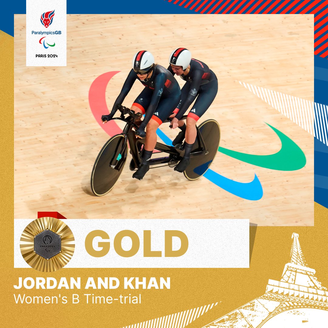 GOLD for Lizzi Jordan and Danni Khan!

It's a bit wet out today in Paris but it's RAINING MEDALS IN THE VELO!!!

#ParalympicsGB 🥇