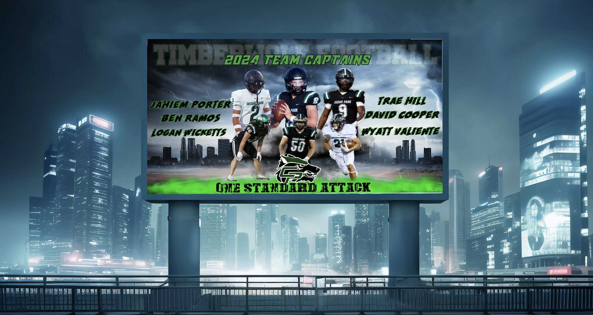 🚨INTRODUCING YOUR 2024 CEDAR PARK FOOTBALL TEAM CAPTAINS🚨
Congratulations men! You’ve EARNED this!! 
<a href="/CoachQCPProud/">Coach Q</a> <a href="/jahiem_porter/">Jahiem Porter</a> <a href="/ValienteWyatt/">Wyatt Valiente</a> <a href="/Trae13Hill/">Trae Hill '26 3⭐️</a> <a href="/wicketts55/">Logan Wicketts</a> <a href="/davidcooper2027/">David Cooper</a>
#Attack
#OneStandard
#WIT