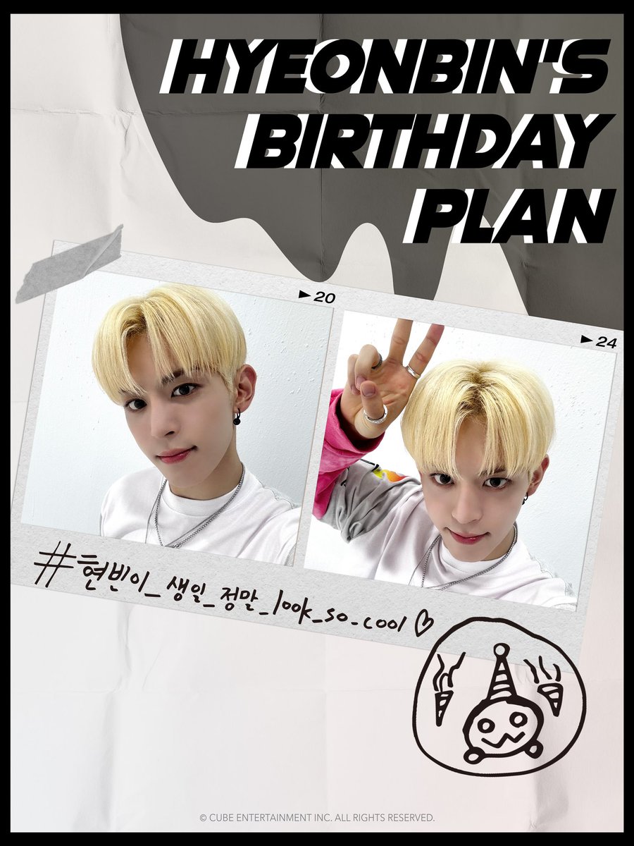 CUBE_NOWZ's tweet photo. 🎂 HYEONBIN's BIRTHDAY PLAN 🗓 

현빈의 생일 계획표가 도착했습니다!
현빈의 생일을 함께하는 순간을 해시태그와 함께 공유해 주세요 💝

#NOWADAYS #나우어데이즈
#현빈 #HYEONBIN
#현빈이_생일_정말_look_so_cool https://t.co/ulr9TKMytY