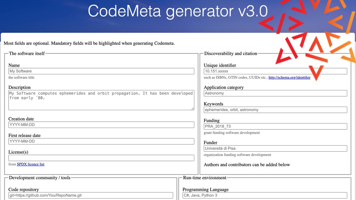 SWHeritage's tweet image. 🆕 We’ve made it easier to describe and share your software projects! 
💡Discover the latest updates in the #CodeMeta generator, including support for CodeMeta v3.0 and new features like review management and role definitions. 

👉 Read more: softwareheritage.org/2024/08/30/cod…

#Metadata