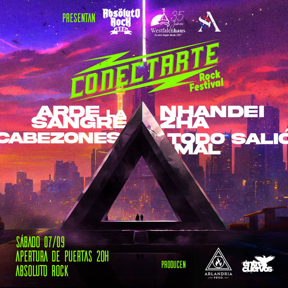 CONECTARTE ROCK FESTIVAL 💥
Sábado 07/09 en Absoluto Rock Bar🍻

No te quedes fuera!!

#rnpyradio #rocknacionalparaguayo #Apoyaelartenacional #apoyaloseventosnacionales