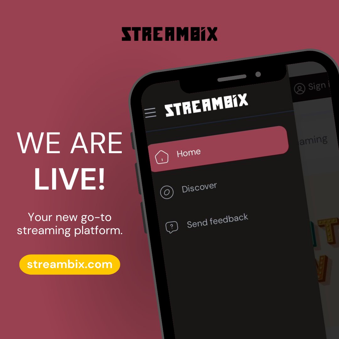 Your endless stream of awesome(ness)!😉
Visit the link, streambix.com, create your account, and start streaming!🥳

#StreamBix #LiveNow #SignUp