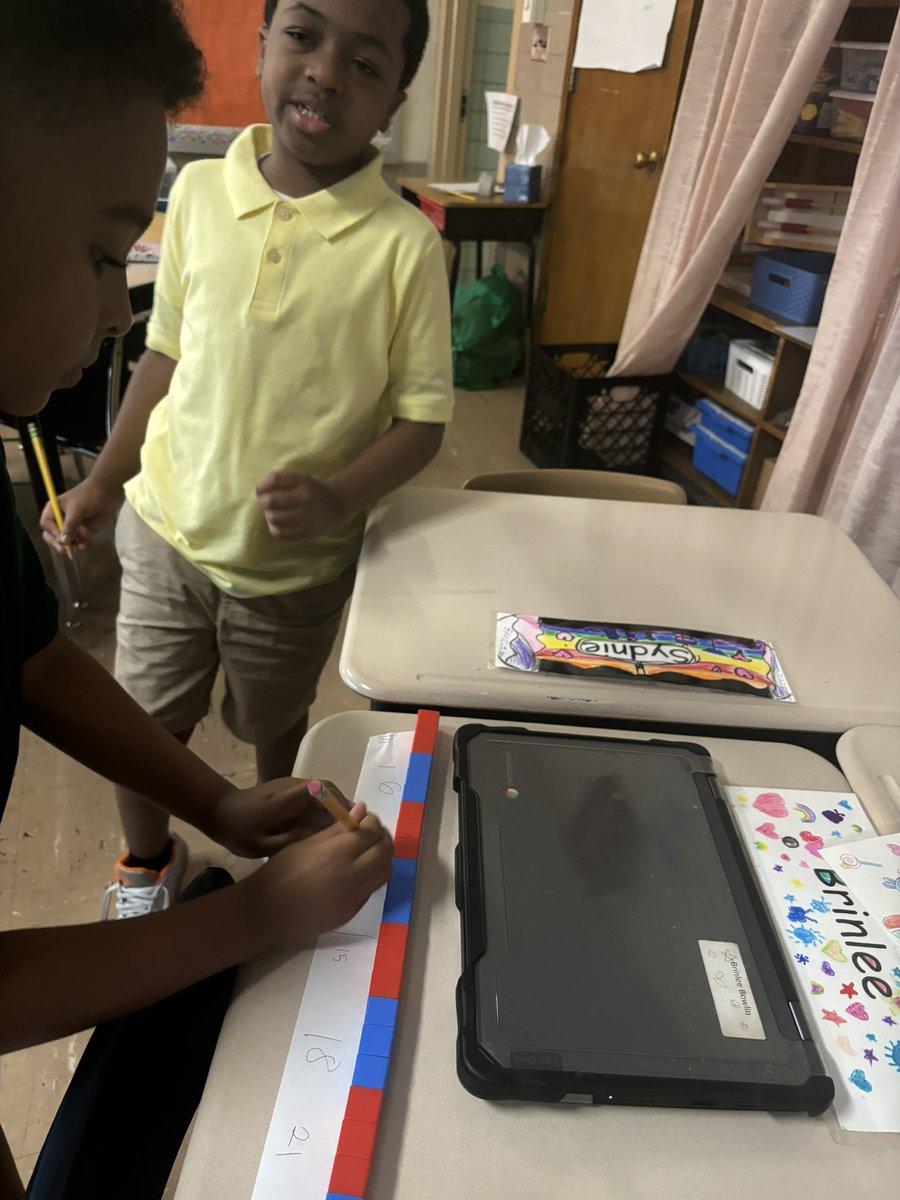 ms_tillmann's tweet photo. I’m teaching advanced math this year and one of my favorite lessons happened at the beginning of the year! Making multiple trains to help visualize multiplication! https://t.co/3kPub8NN6E