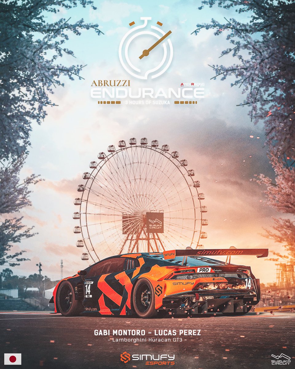 Simufy Esports (@simufyesports) on Twitter photo 🔥Penultimate Round of the <a href="/ArlEsports/">Apex Racing League</a> Endurance 2024 with a 3H race at Suzuka!
💪🏻A tough race ahead in which we hope to come out stronger and more in the lead as we head into the final one
👬Drivers: <a href="/Gabii2JZ/">Gabi Montoro</a> & <a href="/Lprz33_/">Lprz33</a>
🏎️Car: Lamborghini Huracan GT3 EVO
📺Follow us Live at 🔥Penultimate Round of the <a href="/ArlEsports/">Apex Racing League</a> Endurance 2024 with a 3H race at Suzuka!
💪🏻A tough race ahead in which we hope to come out stronger and more in the lead as we head into the final one
👬Drivers: <a href="/Gabii2JZ/">Gabi Montoro</a> & <a href="/Lprz33_/">Lprz33</a>
🏎️Car: Lamborghini Huracan GT3 EVO
📺Follow us Live at