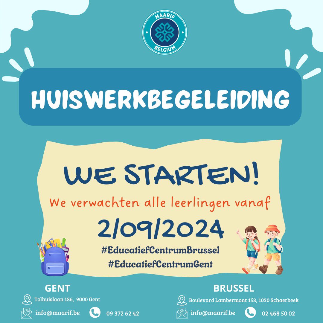 Maarif Belgium (@maarifbe) on Twitter photo Volgende week openen we onze deuren voor een nieuw schooljaar vol kennis, groei en inspiratie – we kijken ernaar uit om al onze leerlingen van harte welkom te heten! 🎉📚✨
#maarifbelgium #maarif #Gent #Brüksel #eğitimedeğer <a href="/maarifschools/">Maarif Schools</a> Volgende week openen we onze deuren voor een nieuw schooljaar vol kennis, groei en inspiratie – we kijken ernaar uit om al onze leerlingen van harte welkom te heten! 🎉📚✨
#maarifbelgium #maarif #Gent #Brüksel #eğitimedeğer <a href="/maarifschools/">Maarif Schools</a>