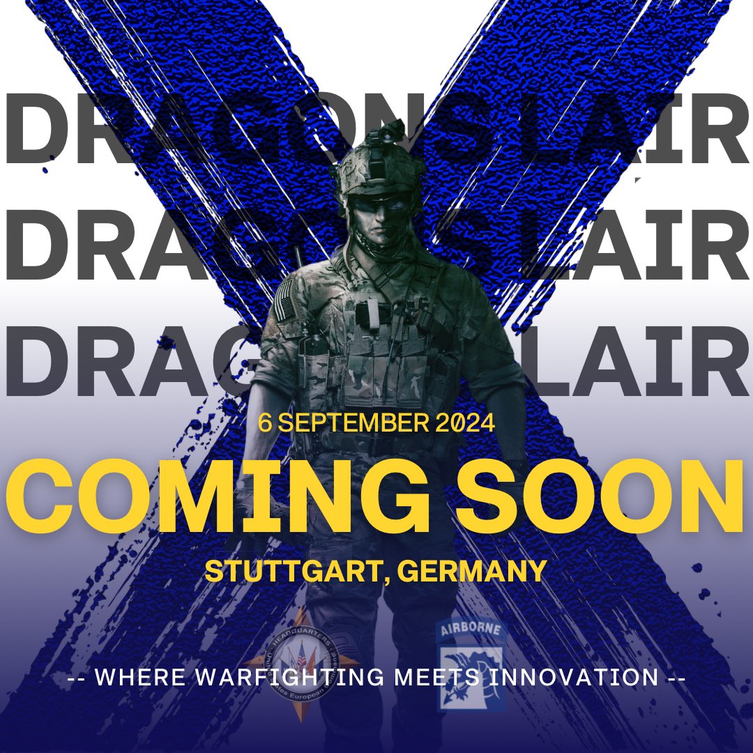Mark your calendars for 1️⃣ week from today! 🗓️

#DragonsLairX, hosted by <a href="/US_EUCOM/">U.S. European Command</a>, will showcase game-changing ideas from members across the @DeptofDefense to top experts &amp; leaders.

Don’t miss the future of warfighting and #Innovation! 

#AATW | #BeAllYouCanBe | <a href="/USArmy/">U.S. Army</a>