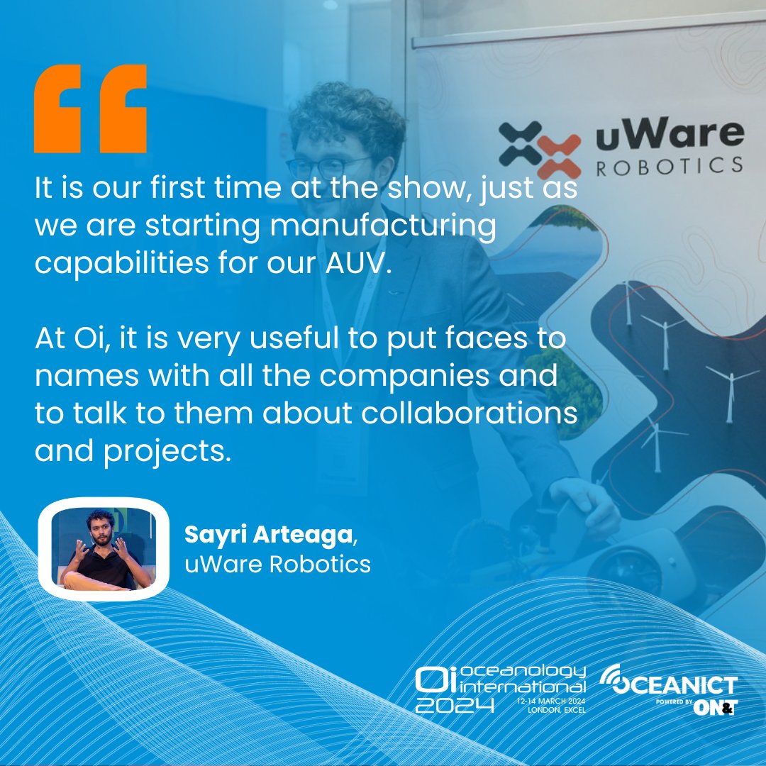 Oceanology International (@oceanologyintl) on Twitter photo ๐ Hear from Sayri Arteaga, CEO and Lead Robotics Engineer at <a href="/uWare_Robotics/">uWare Robotics</a>, as he shares his insights on the event.
See you at #Oi2026! Visit our website to learn more: bit.ly/3Z2W7PT
#OceanologyInternational #OceanologyInternational2026 #oceanrobotics ๐ Hear from Sayri Arteaga, CEO and Lead Robotics Engineer at <a href="/uWare_Robotics/">uWare Robotics</a>, as he shares his insights on the event.
See you at #Oi2026! Visit our website to learn more: bit.ly/3Z2W7PT
#OceanologyInternational #OceanologyInternational2026 #oceanrobotics